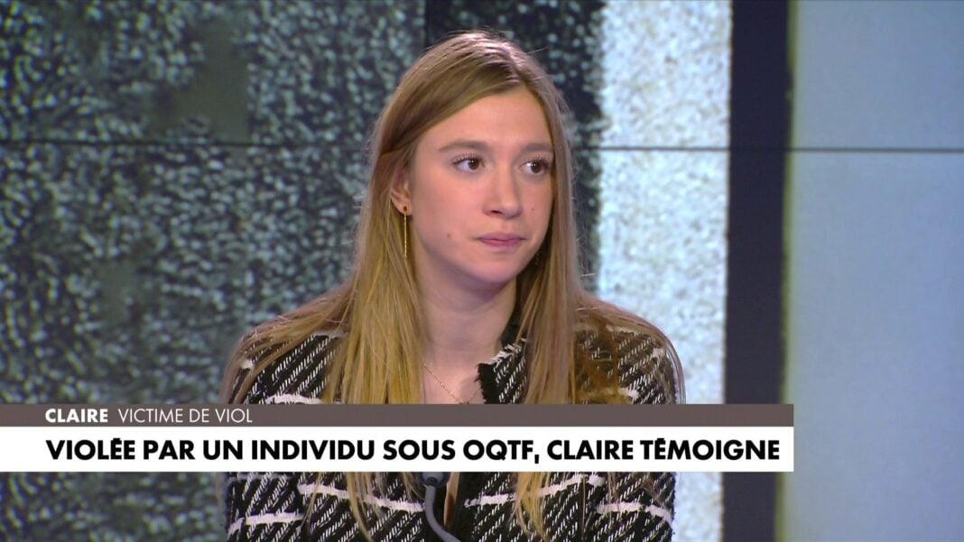 Claire témoigne contre l'OQTF Jeune femme blonde témoignant lors d'une interview sur l'OQTF.