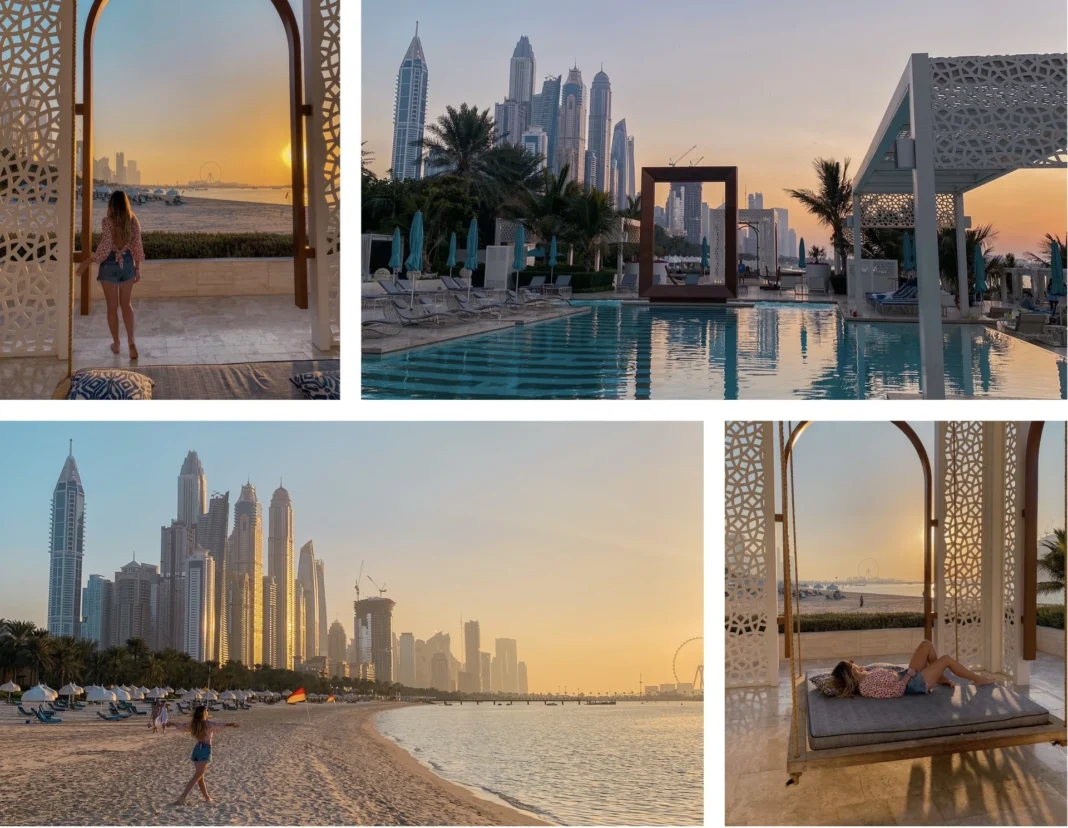 Voyage : Le saviez vous? Ces 3 destinations valent Dubai. Vue panoramique de Dubaï avec skyline et plages au coucher du soleil.