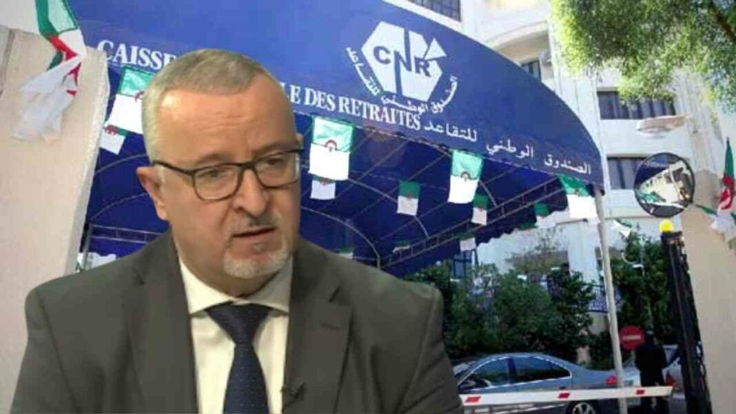 Révolution numérique pour les retraités en Algérie : Les 14 services révolutionnaires de la CNR dévoilés par le DG Abdelli DG Abdelli devant le siège de la CNR avec logo numérique en arrière-plan.