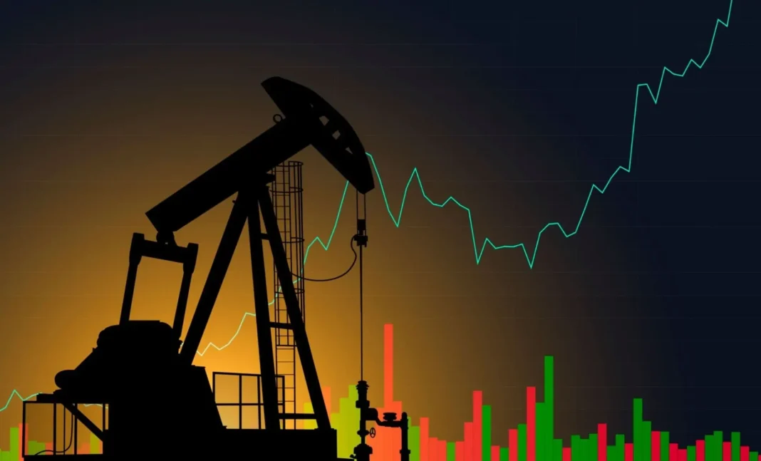 pétrole au Mali : Un catalyseur décisif dans la détente des relations entre Bamako et Alger Tirelire et graphique de prix du pétrole en hausse.