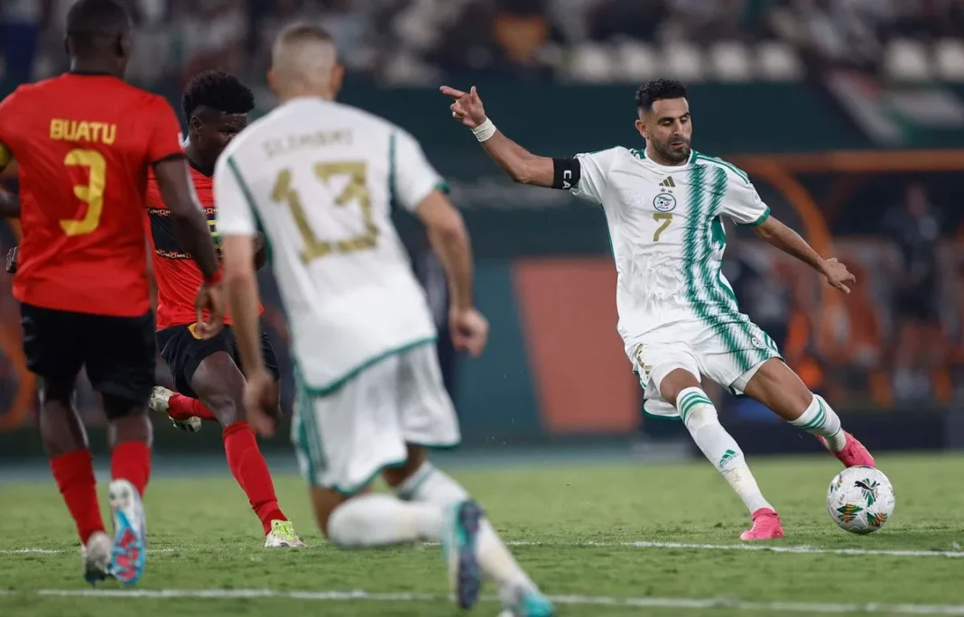 Match Algérie vs Mauritanie 2024 Joueur algérien en action lors du match contre la Mauritanie.