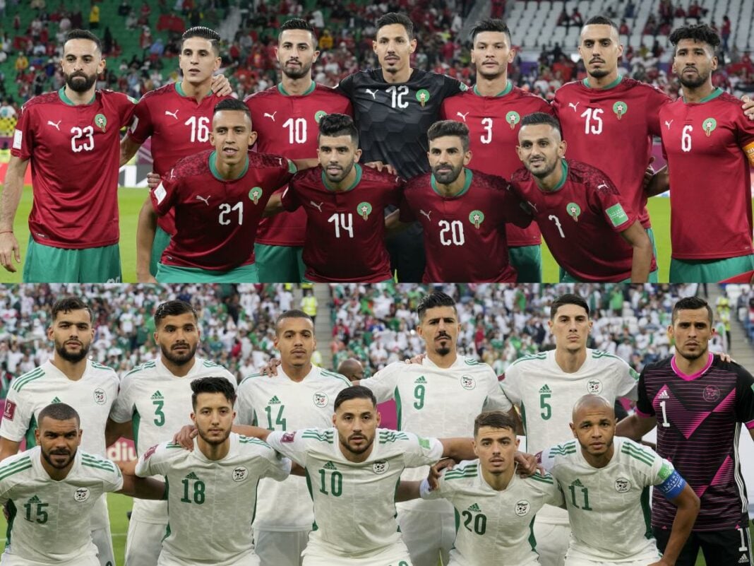 CAN 2023 : Algérie vs Maroc et les tensions sur les réseaux sociaux Les joueurs d'Algérie et du Maroc en tenue de match.