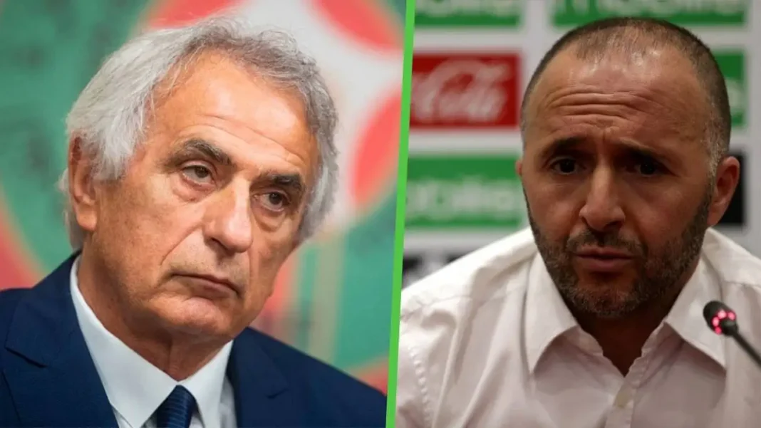 Candidats à la succession de Djamel Belmadi Deux hommes lors d'une conférence, candidats à la succession de Djamel Belmadi.
