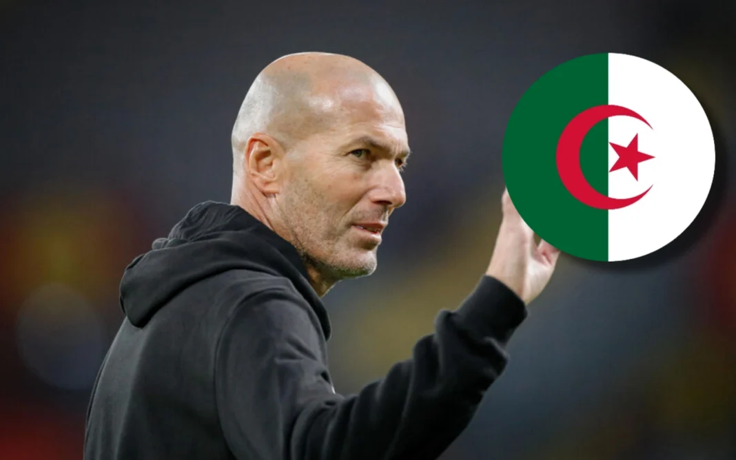 Zidane déconcerte avec sa déclaration incompréhensible sur l’Algérie Zidane tenant le drapeau algérien lors d'un match ou événement sportif.