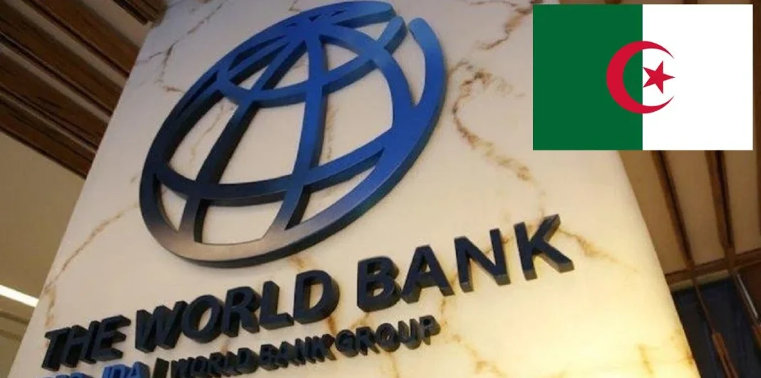 La Banque mondiale encourage l’Algérie dans ses réformes économiques : Un partenariat fructueux en vue Logo de la Banque mondiale affiché dans un bâtiment en Algérie.