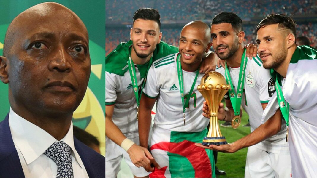 CAN : La CAF annonce une nouvelle réjouissante à l’Algérie L'équipe nationale algérienne de football avec le trophée.