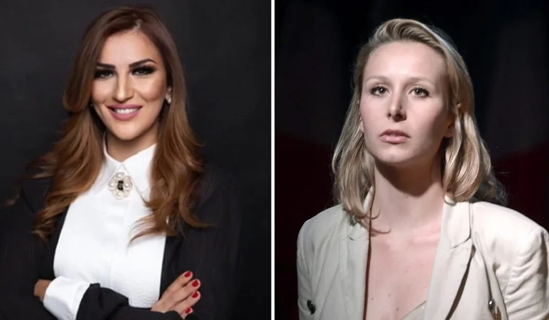 Hana Ghezzar et Marion Maréchal Le Pen dans un affrontement houleux : un appel à la justice qui relance les hostilités Hana Ghezzar et Marion Maréchal Le Pen lors d'un affrontement politique.