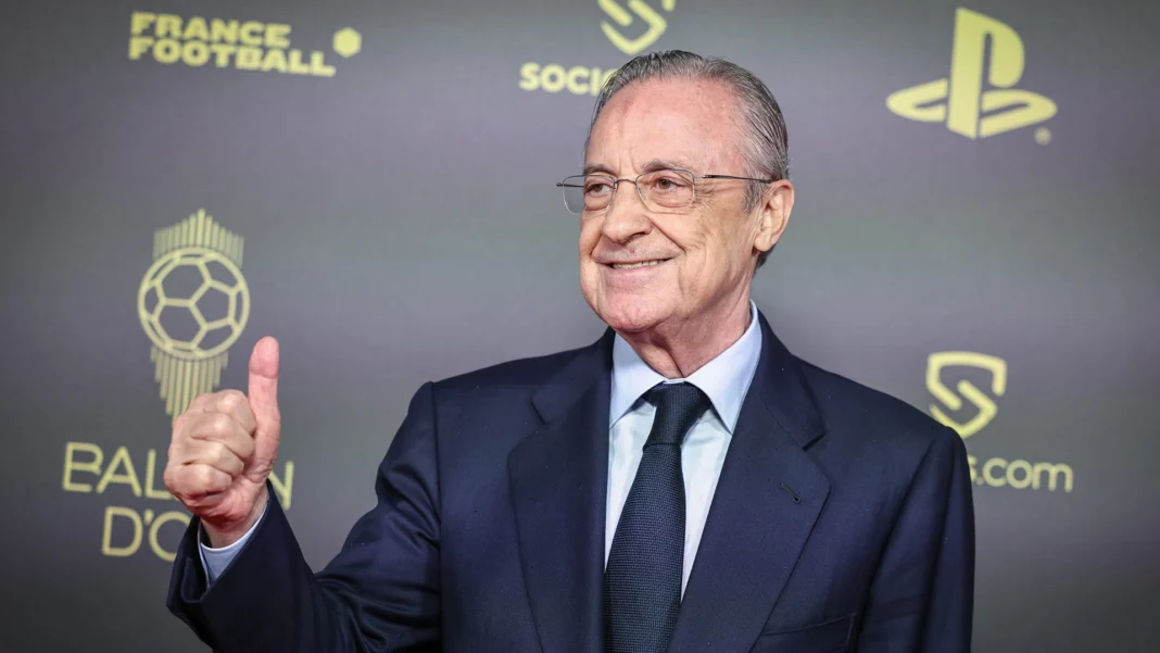 Florentino Perez au sujet du transfert de Kylian Mbappe : « Mbappé ? Qui est Mbappé ? » Florentino Perez lors d'une conférence sur le transfert de Mbappé.