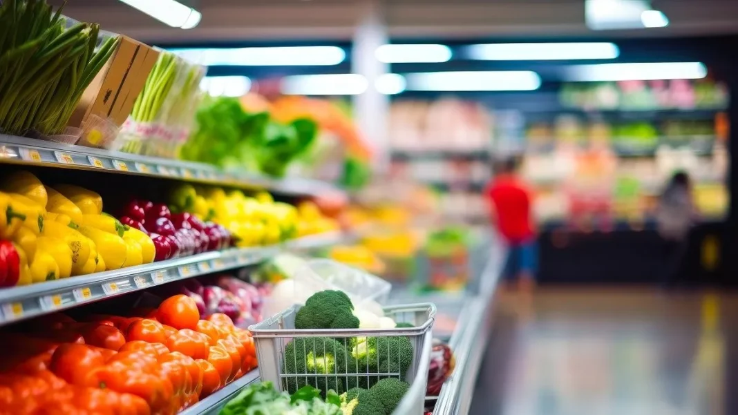 Algérie : Suspension des concours « Ikhtiari » et « Élu produit de l’année » Rayons de fruits et légumes frais dans un supermarché algérien.
