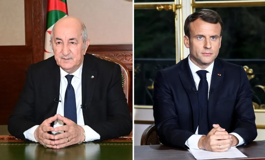 Enfin! Tebboune se rendra en France le… Tebboune et Macron lors d'une rencontre officielle en France.