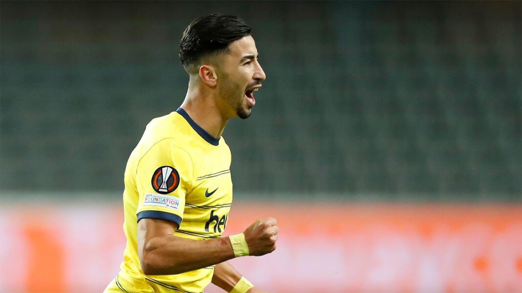 Mohamed Amine Amoura lors d'un match avec le Royal Union Saint-Gilloise.