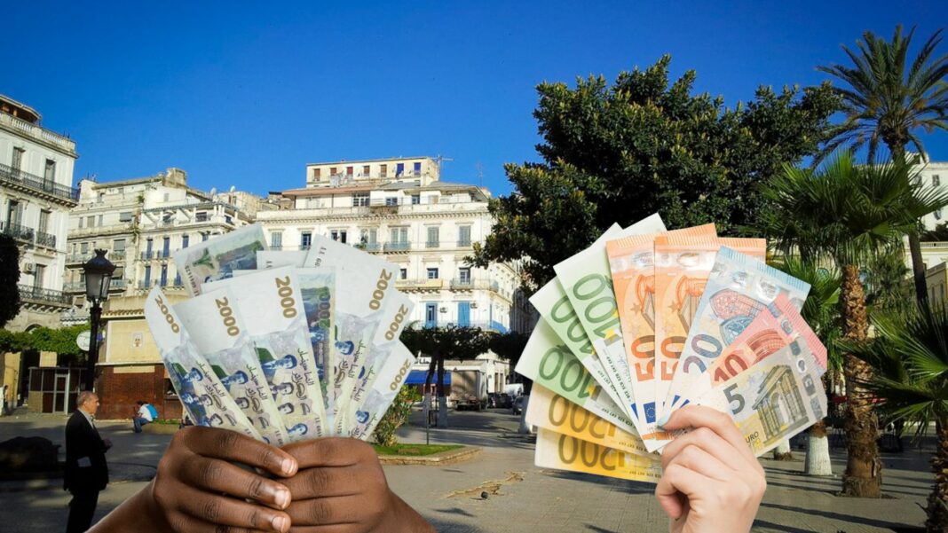 Foule avec des billets en euros à Tunis Gros plan sur des mains tenant des billets en euros à Tunis.