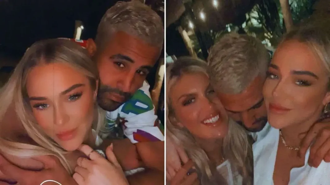 Riyad Mahrez enterre ses déboires et se livre à une nouvelle passion savoureuse Riyad Mahrez entouré de deux femmes souriantes lors d'une soirée.