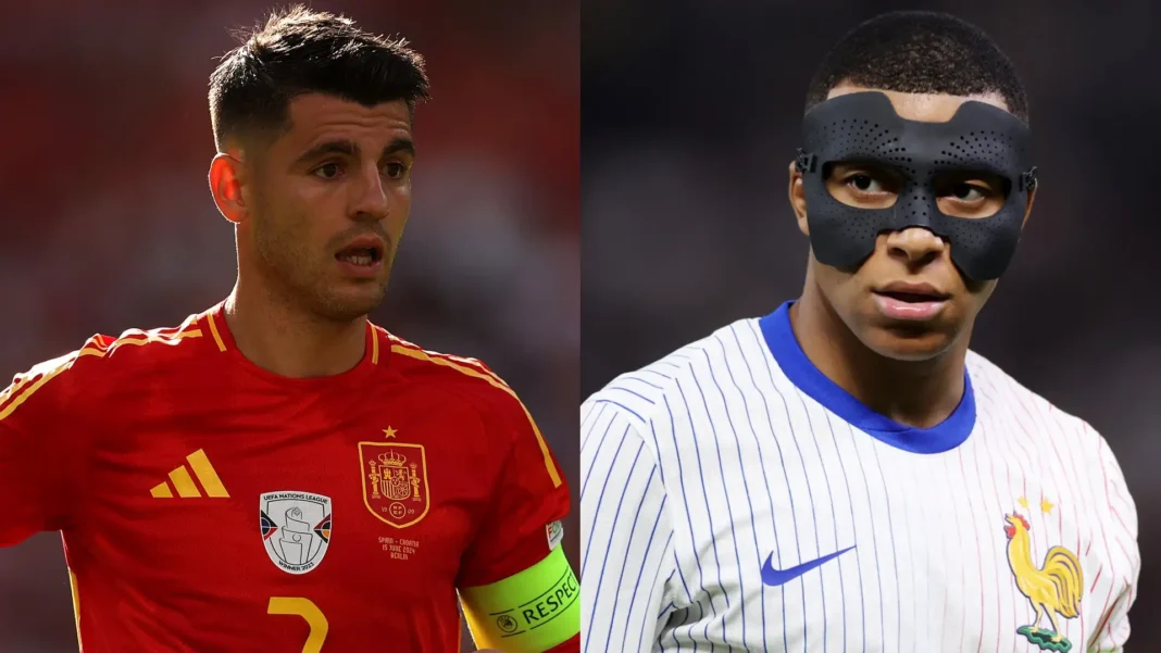 France vs Espagne Euro 2024 : une demi-finale choc, heure et chaîne pour regarder Deux joueurs de football lors du match Espagne contre France Euro 2024.