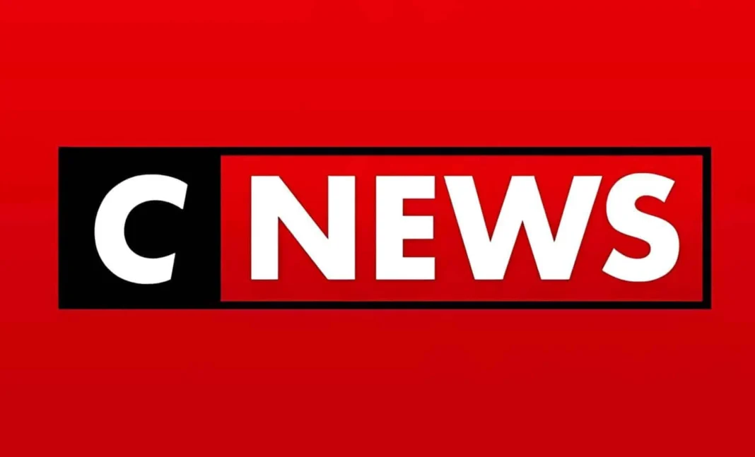 Logo de CNews sur fond rouge, image liée à l'actualité.