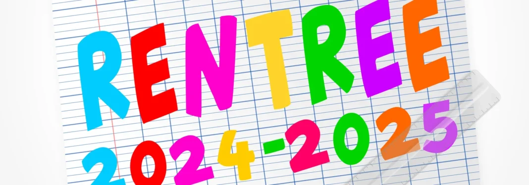 Rentrée scolaire 2024-2025 en Algérie Affiche colorée pour la rentrée scolaire 2024-2025 en Algérie.