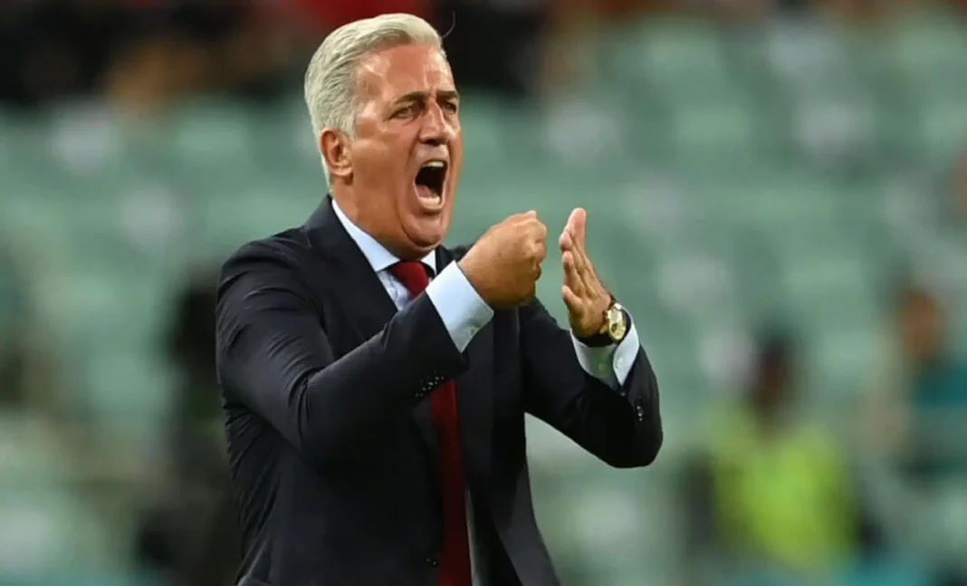 Vladimir Petkovic en action Vladimir Petkovic encourageant lors d'un match de football.