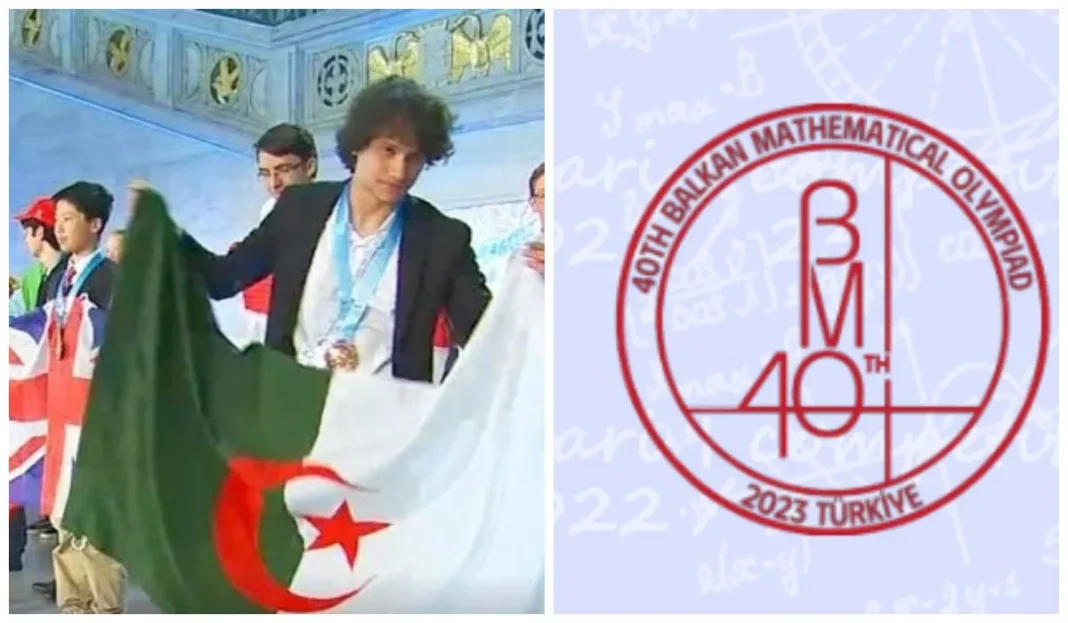 Jeune garçon avec médaille et drapeau algérien lors de la compétition.