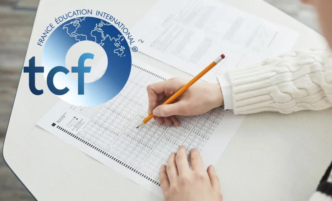 Personne vérifiant un certificat TCF avec un crayon.