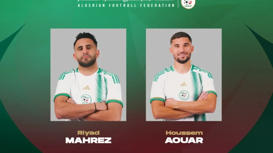 Officiel : Mahrez et Aouar rateront le match contre le Libéria Mahrez et Aouar en maillot de l'Algérie pour la sélection nationale.