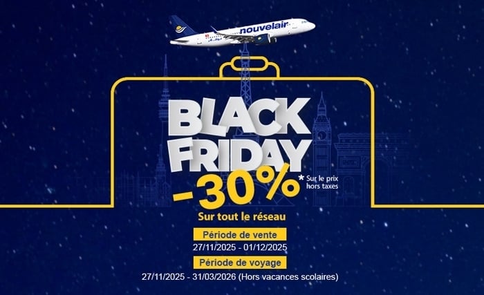 Offres Nouvelair Black Friday : vols pas chers Algérie-France