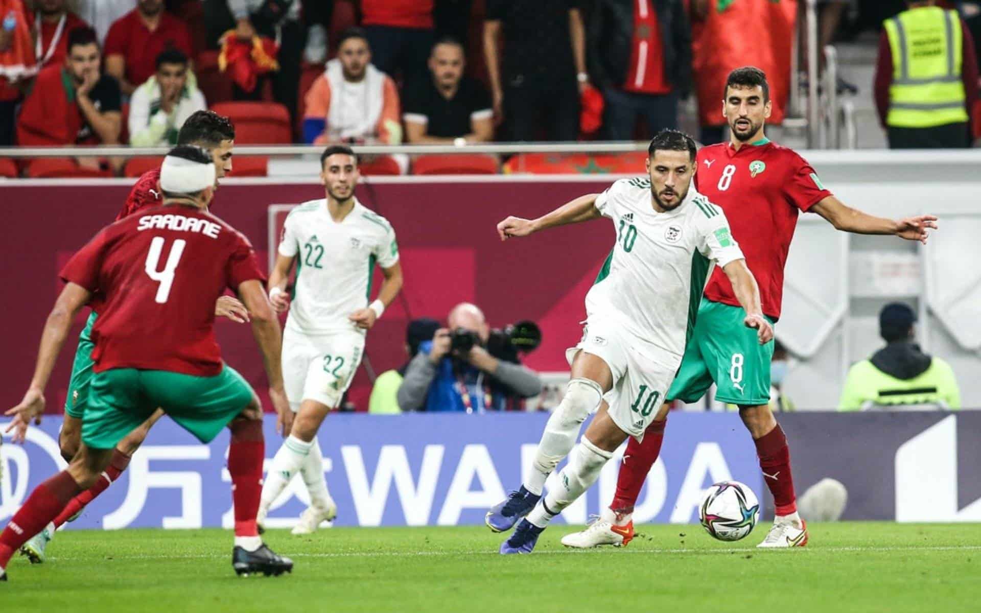 Match Algérie-Maroc à la CAN 2025 Joueurs algériens et marocains en action lors de la CAN 2025.