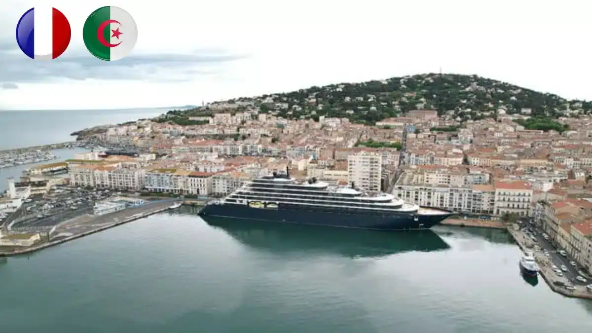 Sète: Pourquoi les passagers sont-ils bloqués vers l’Algérie? Ferry dans le port de Sète, vue sur la ville et la colline environnante.
