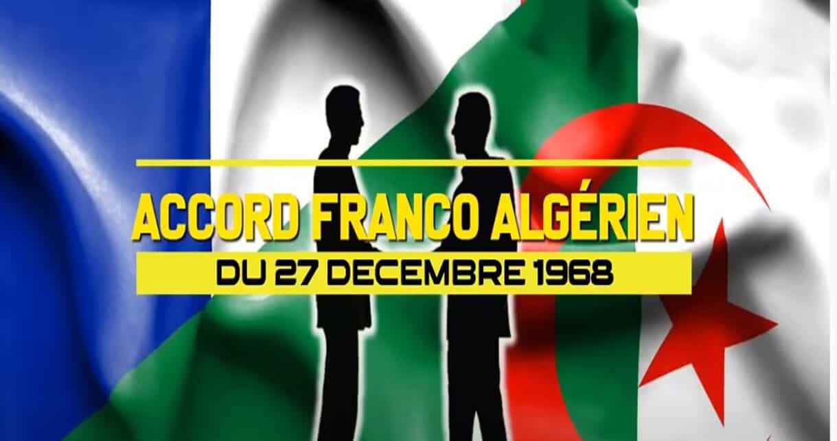 France–Algérie : vers un changement clé de l’accord de 1968 Représentation de l'accord franco-algérien de 1968 avec silhouettes.