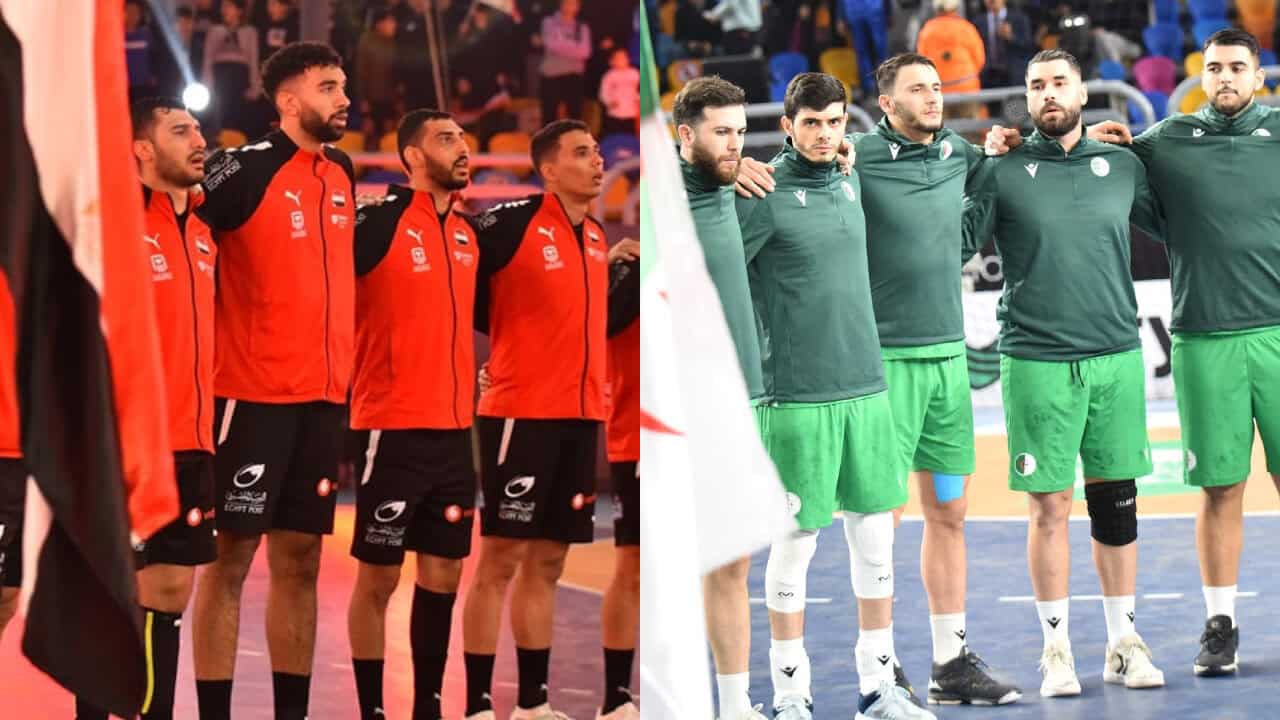 L’Algérie dominée par l’Égypte : le tournant inattendu Joueurs de football en formation avant un match international.