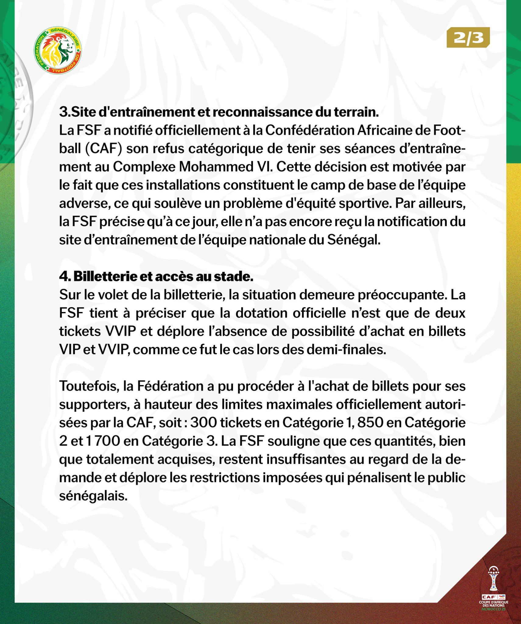 CAN 2025 : tensions au sommet entre le Sénégal et le Maroc CAN 2025 : tensions au sommet entre le Sénégal et le Maroc