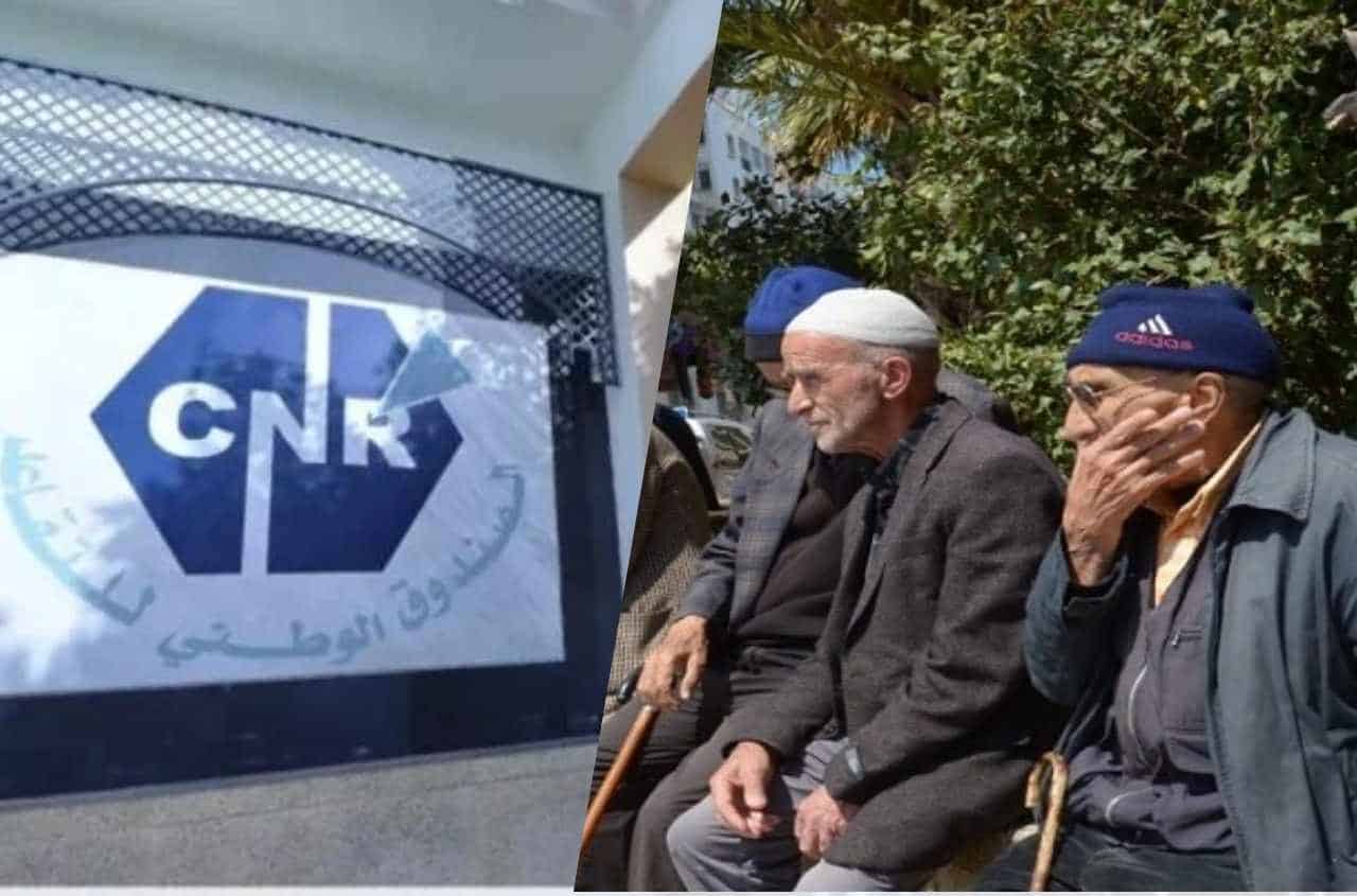 Retraite en Algérie : CNR annonce Deux personnes âgées devant un panneau CNR en Algérie.