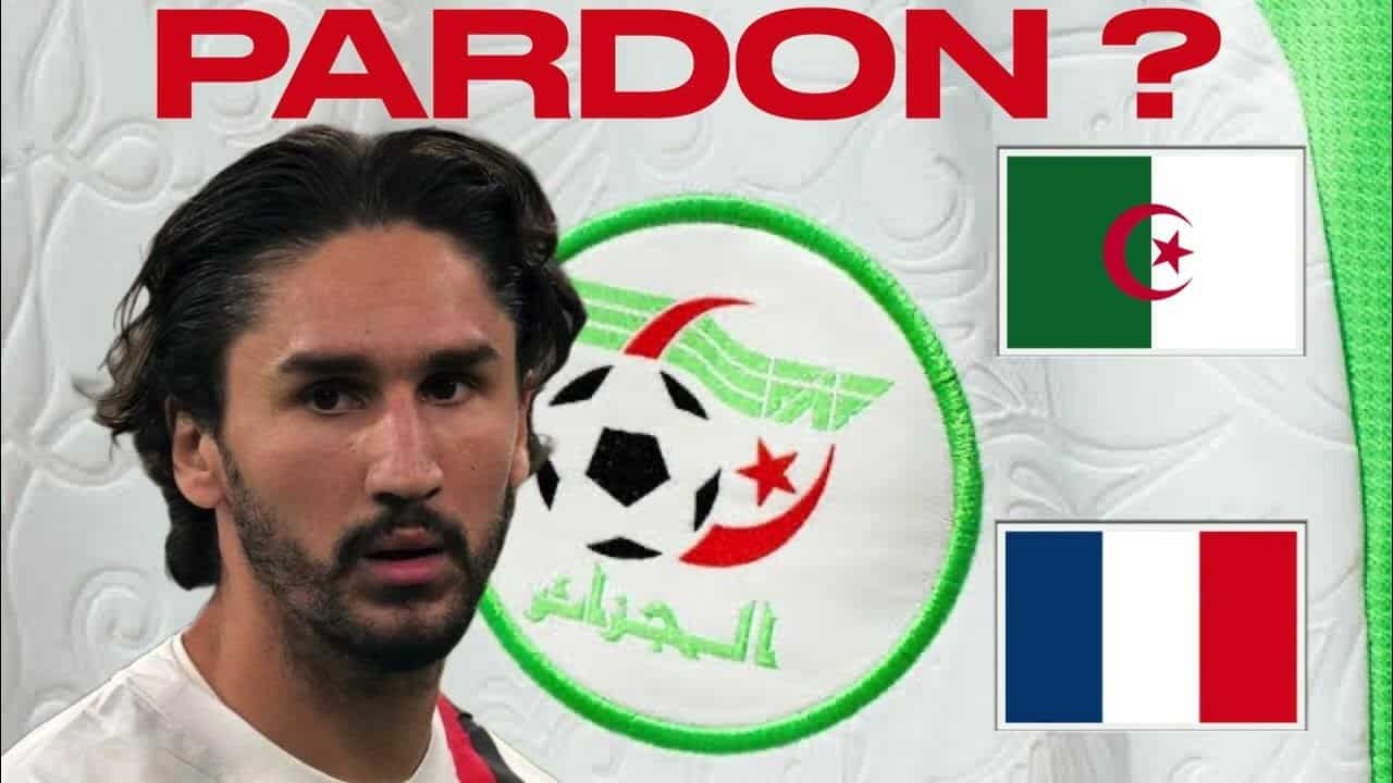 Yacine Adli snobé par la France, l’Algérie en ligne de mire Yacine Adli, joueur de football, avec drapeau algérien et français.