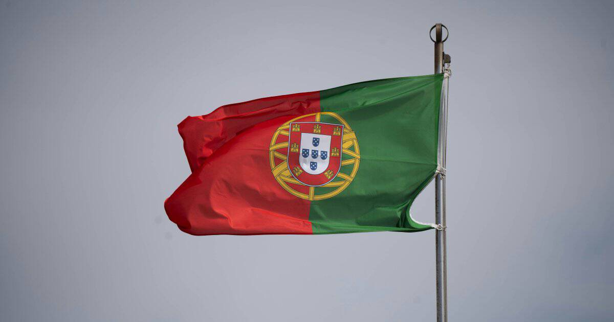 Portugal : qui sont les sans-papiers bientôt régularisés Drapeau du Portugal flottant dans le ciel gris.