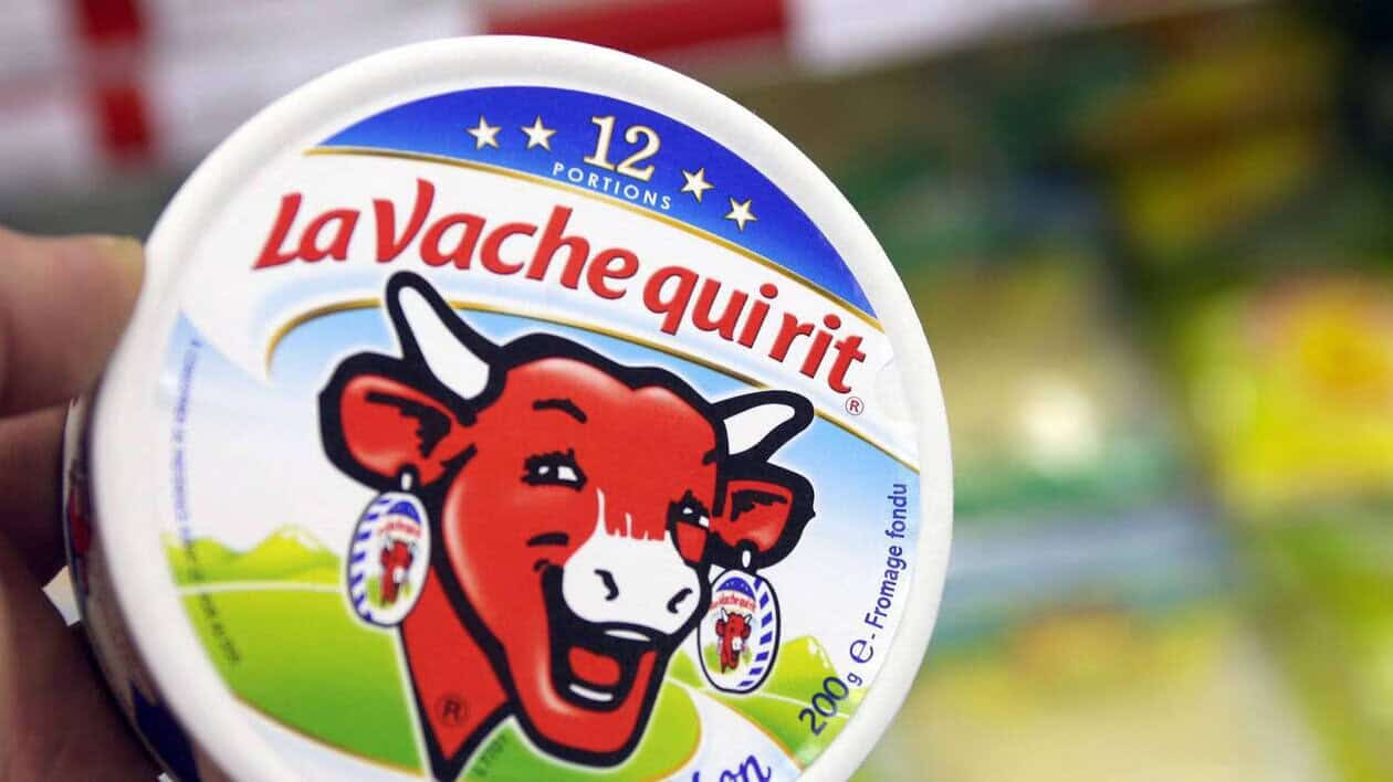 Emballage de La Vache qui rit, fromage français populaire.