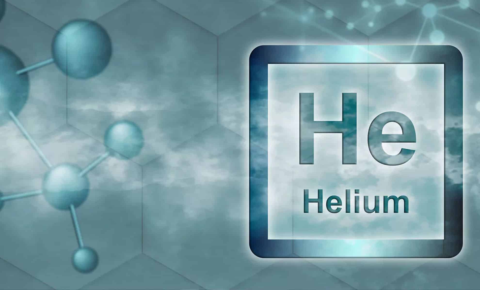 L'hélium, élément clé en Algérie Représentation de l'élément chimique Hélium avec molécule et symbole.