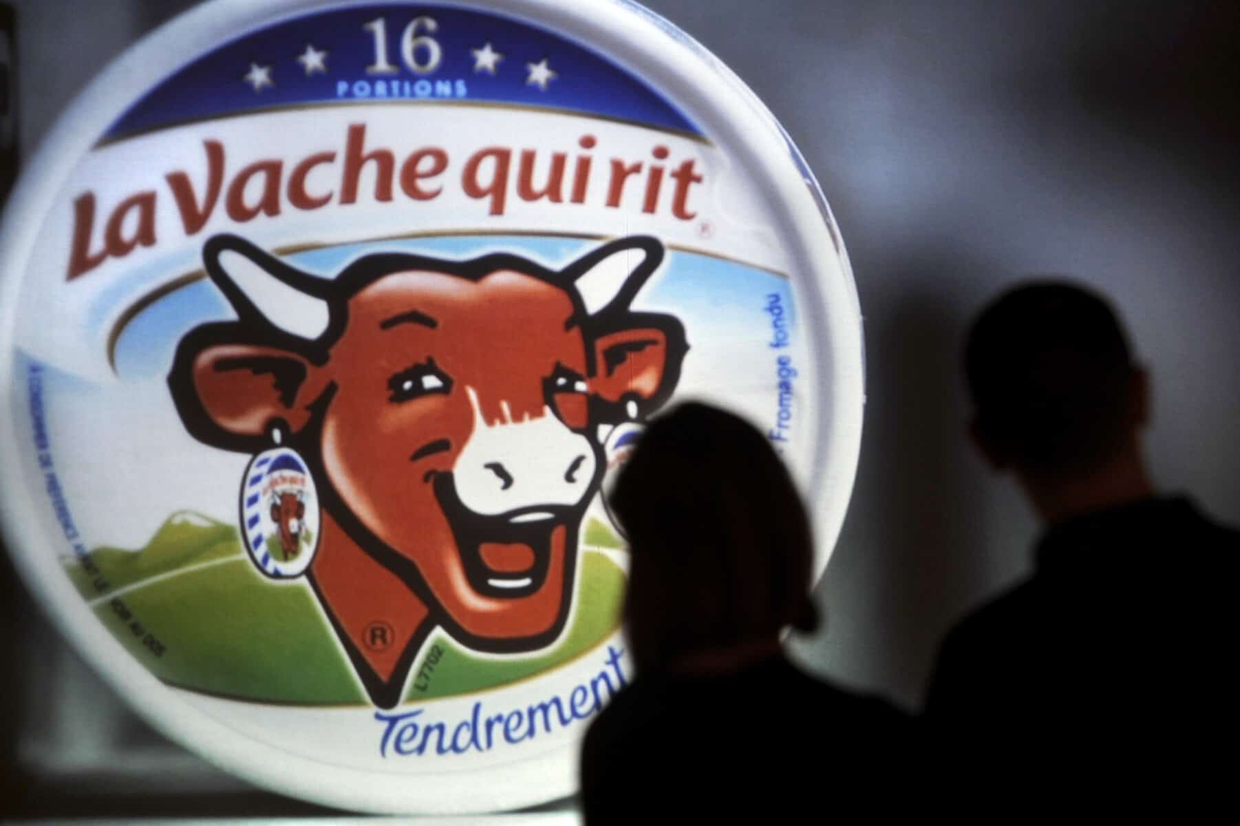 Logo de La Vache qui Rit avec vache souriante et texte français.