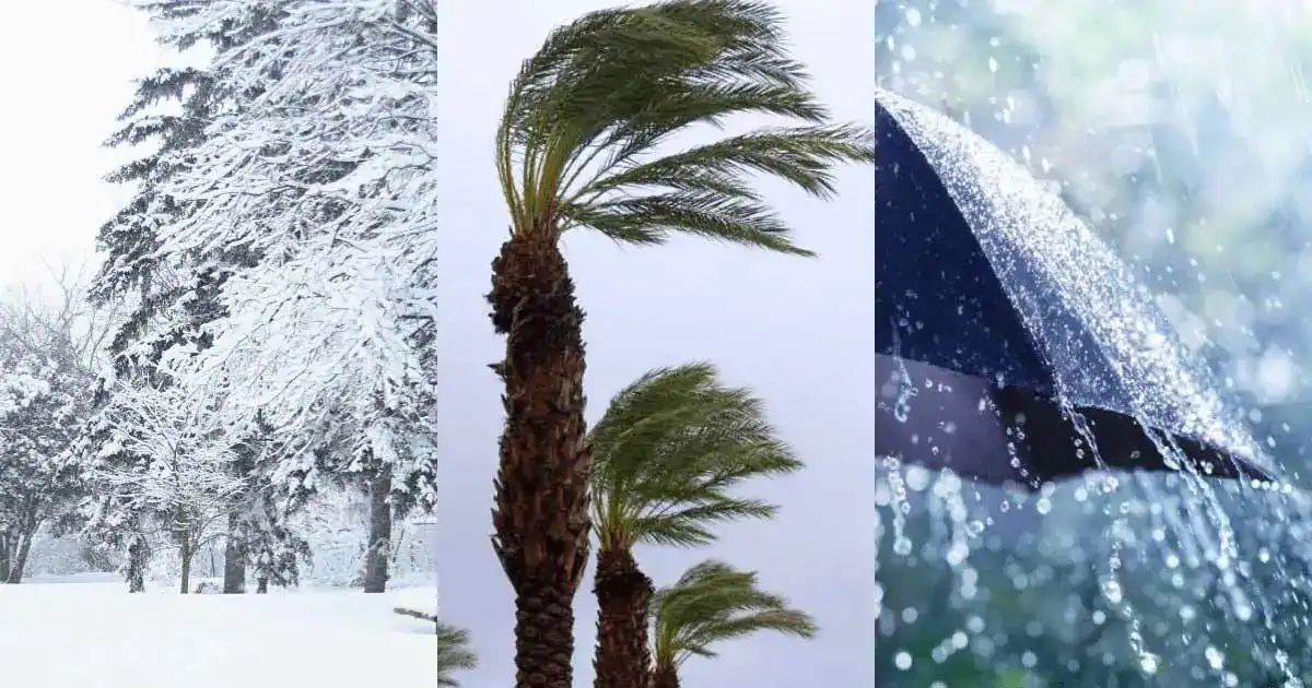 Alerte météo : orages et neige dès mardi dans plusieurs régions Vents violents, neige et pluie sous un ciel nuageux.