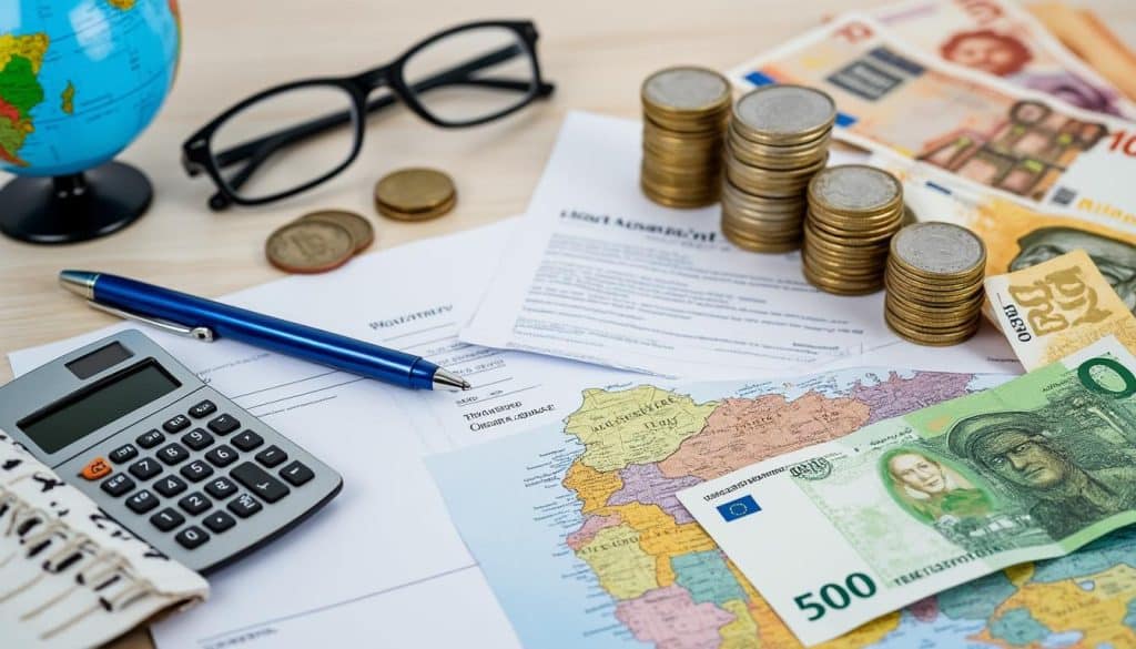 Objets financiers, devises et documents économiques en Algérie.