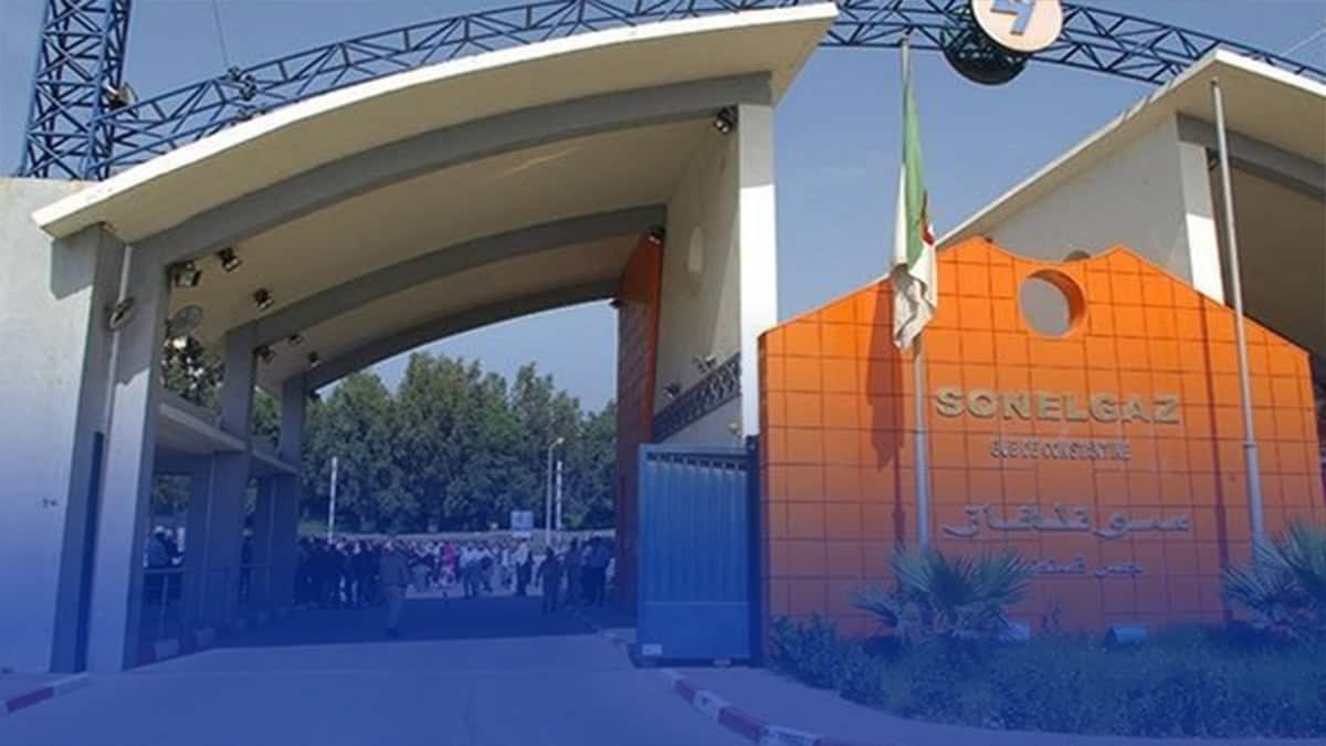 Sonelgaz : Une aventure internationale en pleine expansion Entrée principale de Sonelgaz avec drapeau algérien.