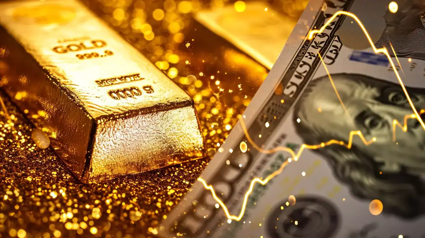 Scandale de l’or : 83 accusés jugés pour 1100 milliards détournés L'or et le dollar, symboles de stabilité financière.