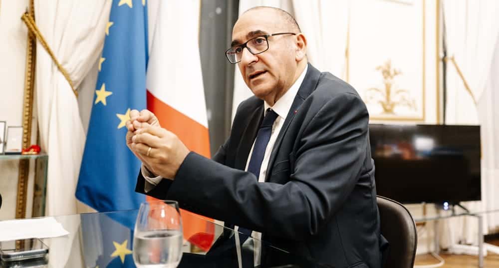 Laurent Nunez lors d'un discours à la Grande mosquée.