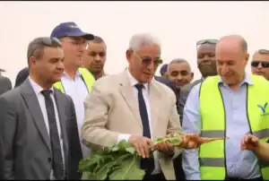 Personnes lors de l'inauguration d'un projet industriel en Algérie.