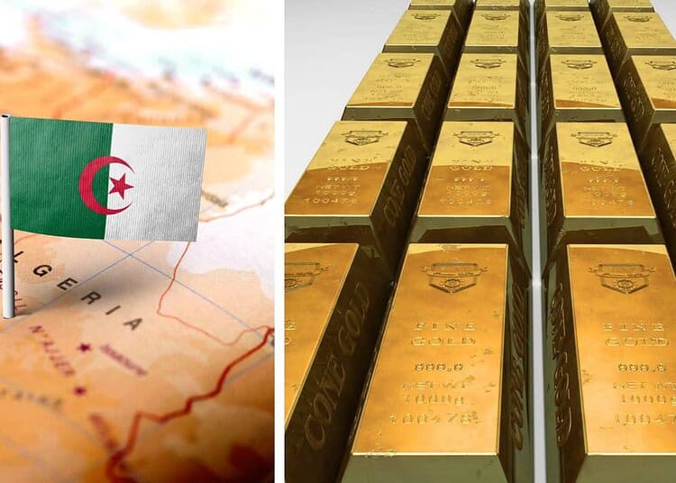 Réserves d'or algériennes sur une carte du pays.